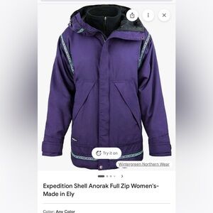 Wintergreen Northern Wear Expedition Shell Purple Anorak Jacket Women’s Small